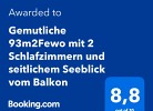 Gemütliche 93m²Fewo mit 2 Schlafzimmern und seitlichem Seeblick vom Balkon